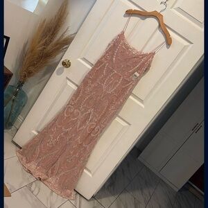 Windsor Pink Spaghetti Strap Slip Maxi Dress
